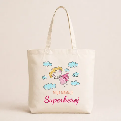 Moja mama je superheroj - Pamučni ceger – proizvod sa printom