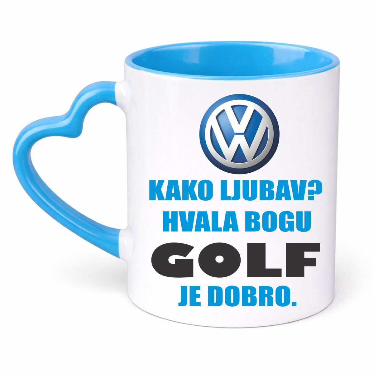 Kako ljubav? Hvala bogu GOLF je dobro - Šolja Srce – prikaz proizvoda